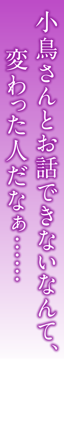 小鳥さんとお話できないなんて、変わった人だなぁ……