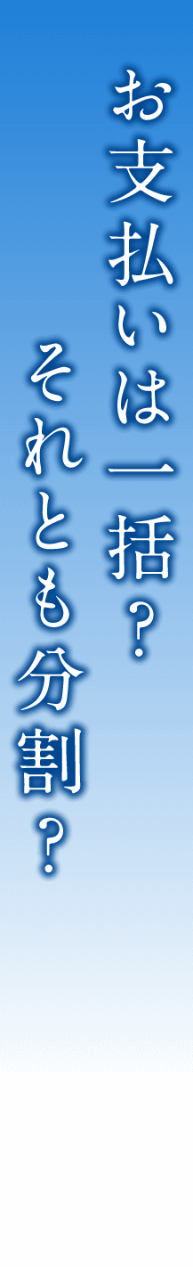 お支払いは一括？　それとも分割？