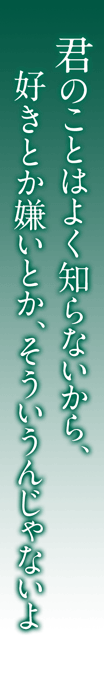 君のことはよく知らないから、好きとか嫌いとか、そういうんじゃないよ